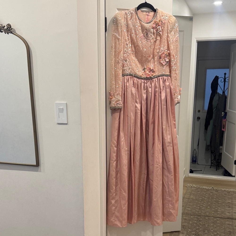 Pink sequin Embellished Gown